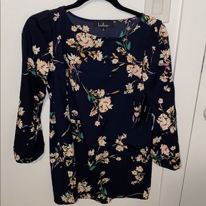 Navy floral shift dress